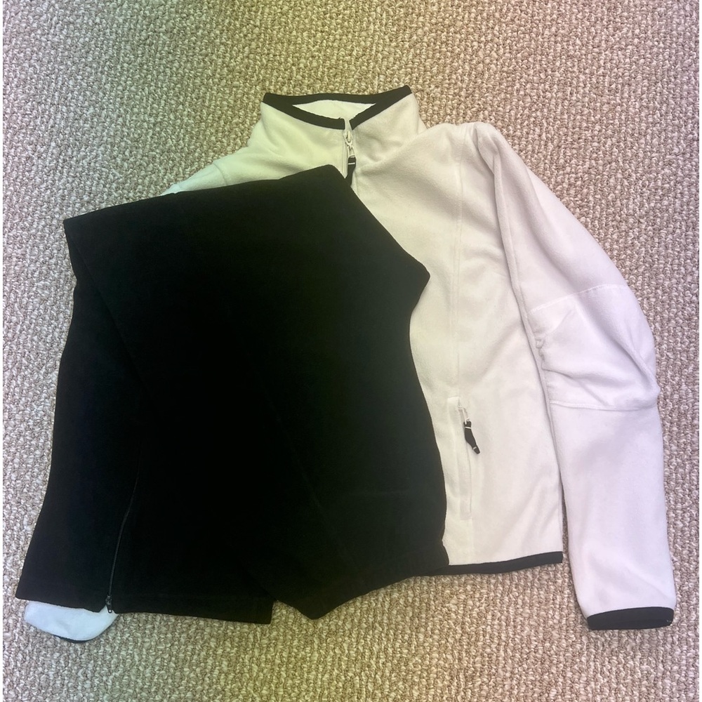 Danskin White Fleece Jacket & black pants set